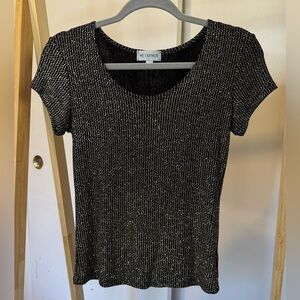 Metaphor Black and Gold Patterned Top | Super Stretchy | Medium